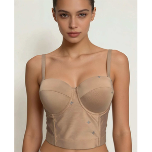 Groothandel Dames Op Maat Gemaakt Basic Verstelbare Luxe Stalen Ring Schouderband Simpele Bustier <span class=keywords><strong>Corset</strong></span> Top - Product Image 1