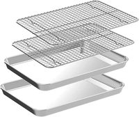 Plateau de service carré et plat à rôtir en acier inoxydable avec grille – Style moderne et durable
