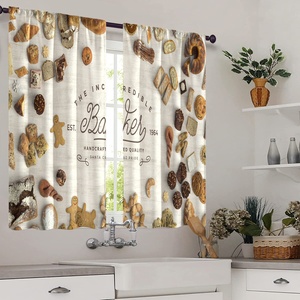 Bindi 2pcs 3d <strong>Kitchen</strong> Short <strong>Curtain</strong> Gourmet Pattern Waterproof and Oil Proof Blackout <strong>Curtain</strong> <strong>for</strong> <strong>Kitchen</strong> Window - Product Image 3