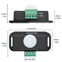 Sensitivitas Tinggi 12-24V Sensor PIR Lorong Tangga Pengontrol Gerak Sakelar Lampu yang Dapat Disesuaikan Kontrol Nyala Mati Pencahayaan Koridor