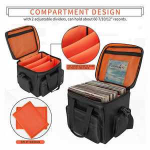 Sac de transport personnalisé pour disques vinyles de voyage de 7/10/12 pouces étui pour CD de stockage d'albums vinyles peut contenir jusqu'à 60 disques vinyles sac - Product Image 4