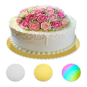 Base y Caja Redonda Moderna para Pastel, Negra, con Lámina Dorada y Relieve, Resistente a la Grasa, Tamaño Personalizable - Product Image 5