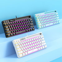 Nouveau clavier de jeu mécanique ergonomique en plastique AULA F3061 7-RGB filaire + sans fil 2.4G 61 touches TKL avec touches PBT double-shot