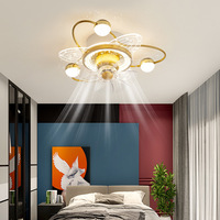 Nouveau ventilateur de plafond moderne en métal sans pales avec lumière, 5 pales, 52 pouces, moteur DC, montage encastré, télécommande, LED, pour salle de bain
