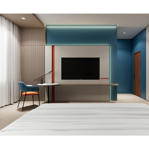 Juego de dormitorio minimalista con cabecero acolchado, muebles de dormitorio de hotel, armario, escritorio para hotel de negocios en la ciudad - Product Image 3