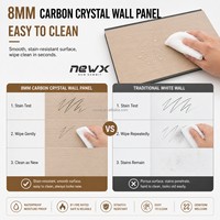 Panel Dinding PVC Kristal Karbon Anti Bakteri Tahan Minyak Mudah Dibersihkan Dekorasi Interior Plat Kristal Karbon 8mm