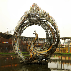 Aanpasbare High-End Roestvrijstalen Sculpturen Gespoten Metalen Ambachten Voor Park Hotel Vierkante Landschapsdecoratie Projecten - Product Image 2