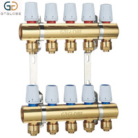 Collecteur de chauffage par le sol automatique OEM en laiton pour système hydronique 1''x2-8 voies eau 220V