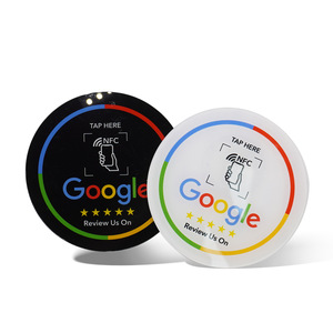 Plaque autocollante de table en résine époxy acrylique avec puce NFC française pour avis Google, menus de restaurant, check-in et <span class=keywords><strong>Facebook</strong></span> - Product Image 4