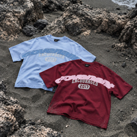 T-Shirt Vintage Personnalisé en Coton Épais Lavé à l'Acide avec Broderie et Manches Courtes