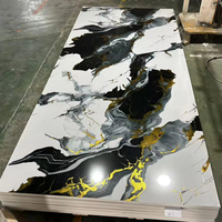 Panneau mural en PVC flexible sur mesure 1200*2440mm, feuille de marbre UV, panneau mural brillant