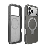 Étui de téléphone hybride en TPU+PC et cuir PU compatible avec iPhone 18, étui de charge magnétique avec support arrière rotatif à 360°