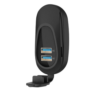 12V 24V 36W Dual USB-A QC3.0 Quick Charge Vertical Panel Mount USB Charger <b>Socket</b> for RV Caravan Campervan Motorhome Bus Coach - Product Image 1