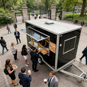 Camion de restauration mobile avec cuisine, camion à churros à vendre, design entièrement équipé, remorque alimentaire carrée à vendre aux États-Unis - Product Image 3