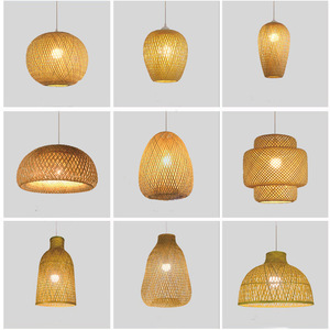 Lámpara Colgante de Bambú Tejido Moonlight Pine, Estilo Japonés Wabi Sabi, para Dormitorio, Comedor, Estudio, Bar - Product Image 5