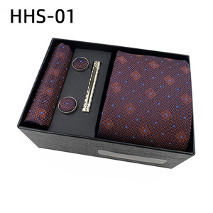 Corbata para hombre Corbata Caja de regalo Conjunto de gemelos cuadrados de bolsillo y corbata Bar Conjunto de lujo Paisley Corbatas Boda para hombres de negocios - Product Image 6