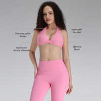 Top Deportivo Corto de Yoga para Mujer con Cuello en V y Diseño Cruzado en la Parte Delantera, Elástico en Cuatro Direcciones, Sujetador Deportivo Sexy para Gimnasio y Fitness