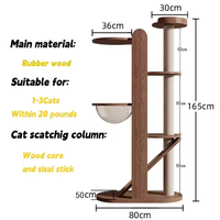 Meubles en bois pour chat griffoir bois massif chat fleur grattoir chat escalade tour maison arbre pour intérieur