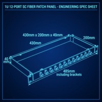 XINHAOZE 1U 19 pouces 12 ports LC Duplex Panneau de brassage fibre optique à montage en rack, boîtier métallique pour câblage LAN filaire et réseau centralisé ISP