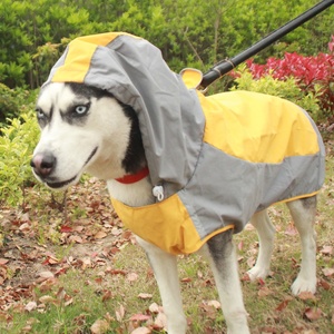 Haustierzubehör Hundebekleidung Topseller Modischer Kontrastfarben-Hunde-Regenmantel Wasserdichter Kapuzen-Regenponcho Jacke für Große Hunde Regenmantel - Product Image 1