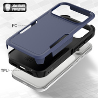 Étui de téléphone magnétique antichoc deux-en-un avec contraste de couleurs pour les séries 16, 17 Pro Max, 18 – Coque de protection