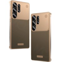 Étui de téléphone en cuir PU magnétique en métal aluminium de luxe pour Samsung S23 S24 S25 Ultra avec cadre aromathérapeutique sans cadre, coque antichoc