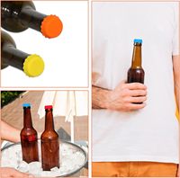 Bouchon de bouteille en silicone multicolore en forme de bouchon de bouteille, couvercle d'étanchéité extensible pour bouteille de bière, pour la maison, le bar, le pique-nique