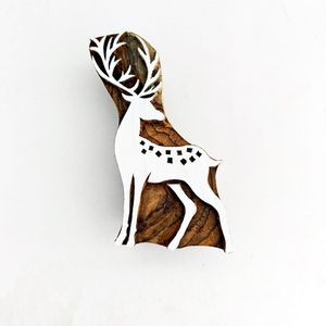 Bloc d'impression en bois de cerf sculpté à la main en bois de rose indien pour tissus, textiles et artisanat en argile - Product Image 5