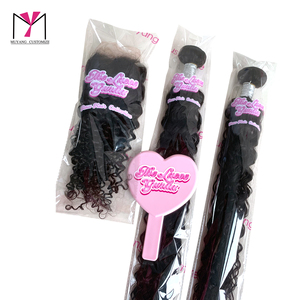 MUYANG CUSTOMIZE Clear Opp <b>Bag</b> For Hair Extensions Printed Logo Heat <b>Seal</b> Packaging - Product Image 5