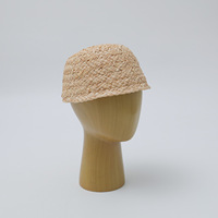 Chapeau bob en raphia tressé à la main pour femme, style japonais, à bord court, chapeau de soleil d'été pour les vacances et le quotidien