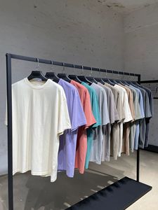 Style rétro européen américain High Street <span class=keywords><strong>INS</strong></span> Old Washed White <span class=keywords><strong>Basic</strong></span> Edition Oversize Shoulder Hanging Short Sleeve 240 Grammes - Product Image 5