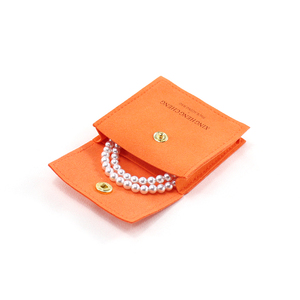 Pochette à bijoux Auralux de luxe personnalisée avec logo, petite enveloppe rose en microfibre, anti-poussière, 80x80mm - Product Image 5