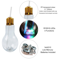 Bouteilles à boisson en PET de 500 ml en forme d'ampoule LED pour la famille, le bar, la plage, les fêtes, les festivals – Fournisseur professionnel de gobelets LED