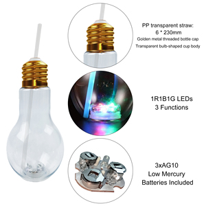 Botella de Jugo con Forma de Bombilla LED de PET de 500 ml, <span class=keywords><strong>para</strong></span> Decoración de Festivales, Fiestas Familiares y <span class=keywords><strong>Eventos</strong></span> Deportivos, de Proveedor Profesional - Product Image 6