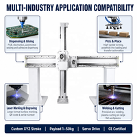 Système robotisé à portique XYZ électrique CNC robuste avec plateforme linéaire à engrenages crémaillère, 1 kW, 380 V, capacité de charge 50 kg
