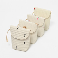 Pochette de rangement matelassée en coton brodé, petite pochette de maman, sac de rangement pour accessoires de bébé, pour le transport quotidien