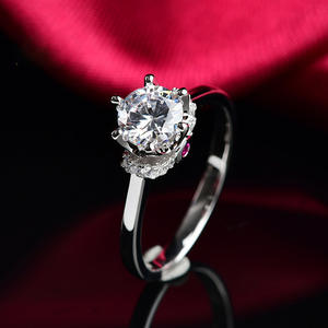 Bijoux Coronates the Loves en argent sterling 925 1ct fermé Moissanite fiançailles ou cadeaux pour femmes - Product Image 5