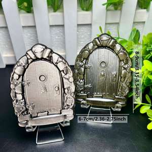 Di alta qualità in argento dorato di ossidiana intaglio artigianato energia curativa <span class=keywords><strong>luna</strong></span> stella con gufo lupo drago Gargoyle porta per regalo di cristallo - Product Image 6