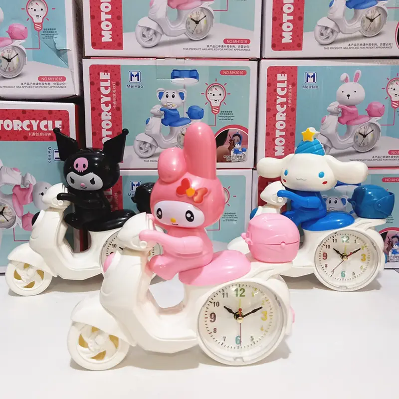 Novo estilo Kuromi crianças relógio quadrado Melody Bedroom despertadores redondos Cinnamoroll despertador de motocicleta