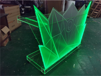 Support DJ en acrylique transparent sur mesure pour bar de fête, table de bar avec lumières LED, table de bar pour bar