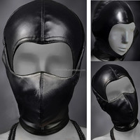Masque de tête COS en cuir verni, accessoire de performance pour Halloween, spectacle, bar, scène, fête, déguisement