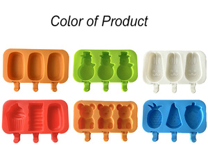 3pcs Moule à glace en silicone mignon fait à <span class=keywords><strong>la</strong></span> main avec bâton en bois Outils multifonctionnels pour le congélateur et le popsicle pour les enfants - Product Image 6