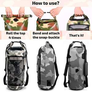 Mochila Impermeable de Alta Resistencia con Logotipo Personalizado, 20L 30L 40L, Forro de PVC, Cierre de Cremallera, para Deportes Acuáticos y Aventuras, Directo de Fábrica - Product Image 2