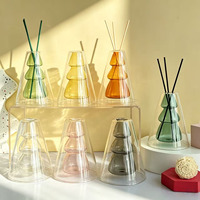 Bouteille diffuseur d'arômes en verre à double paroi de haute qualité, design unique en forme de sapin de Noël, pour décoration intérieure, flacon de parfum vide, vente en gros