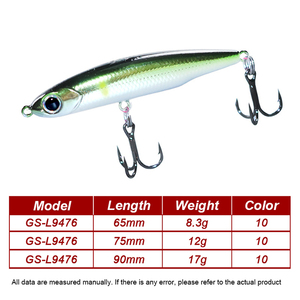 Cebo duro de hundimiento de 65mm, 75mm, 90mm, lápiz, señuelo de Pesca de Mar, lápiz Artificial de agua superior, señuelo de pesca para pez aguja, novedad - Product Image 2