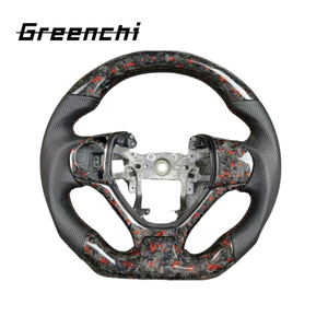 Volant de course personnalisé pour Honda <span class=keywords><strong>Civic</strong></span> 9e génération avec fibre de carbone et cuir, forme <span class=keywords><strong>F1</strong></span>/D, couleurs personnalisables - Product Image 2