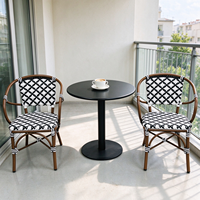 Chaises d'extérieur en aluminium empilables de conception française, chaises de café, table de salle à manger de jardin, utilisation commerciale pour terrasse, toutes saisons