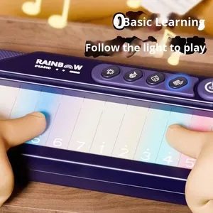 Pianoforte Arcobaleno Portatile <span class=keywords><strong>per</strong></span> l'Apprendimento, Luci Colorate e <span class=keywords><strong>Canzoni</strong></span> Educative, Schermo Touch, Giocattolo Musicale Educativo - Product Image 4
