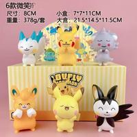 Figurines d'anime de styles variés, jouets de collection, figurines en résine de la série Eeveelution Pikachu, ornement de bureau, cadeau pour enfants