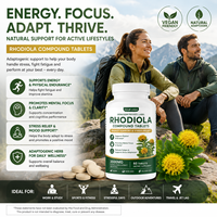 Comprimés d'extrait de Rhodiola Rosea OEM, Complément alimentaire à base de plantes, Fabricant de compléments alimentaires sous marque privée